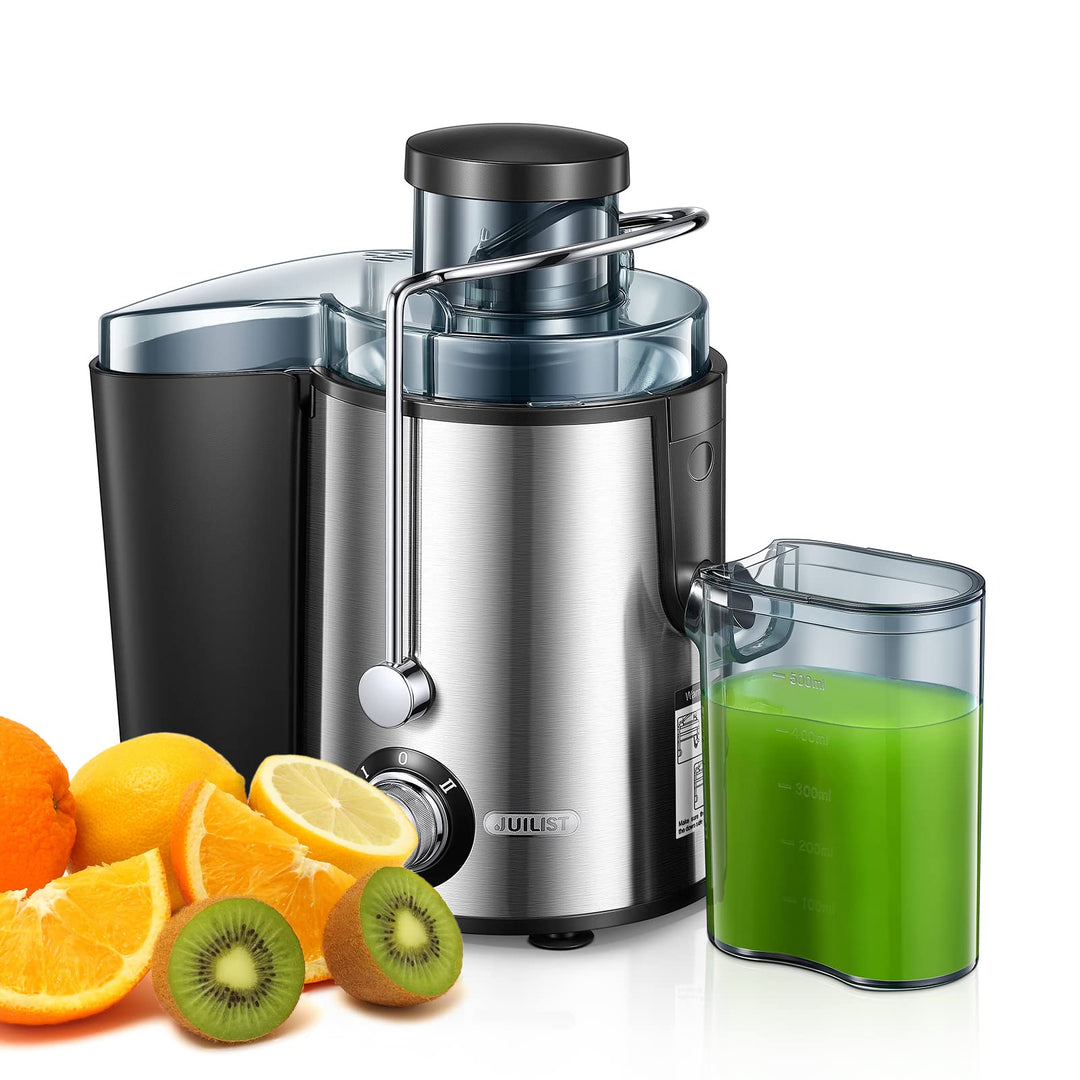 Juilist Entsafter für Obst und Gemüse, Saftpresse für 65MM Grosser Einfüllschacht, 600W juicer 2 Ges