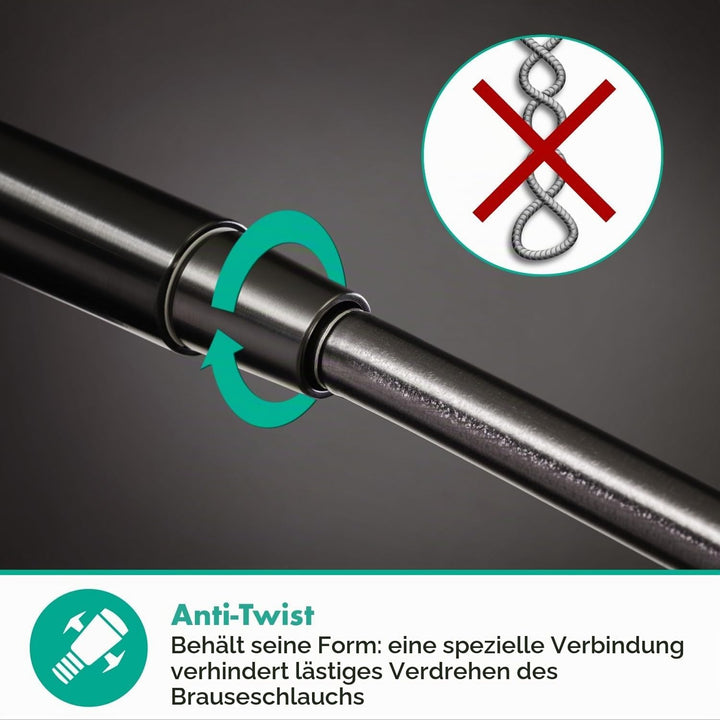 hansgrohe Duschschlauch Isiflex, 1,25 m, Brushed Black Chrome Brushed Black Chrome 1,25m ohne
