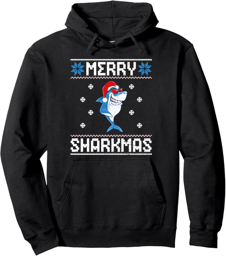 Funny Hai: Merry Sharkmas - Ugly Christmas Pullover Hoodie