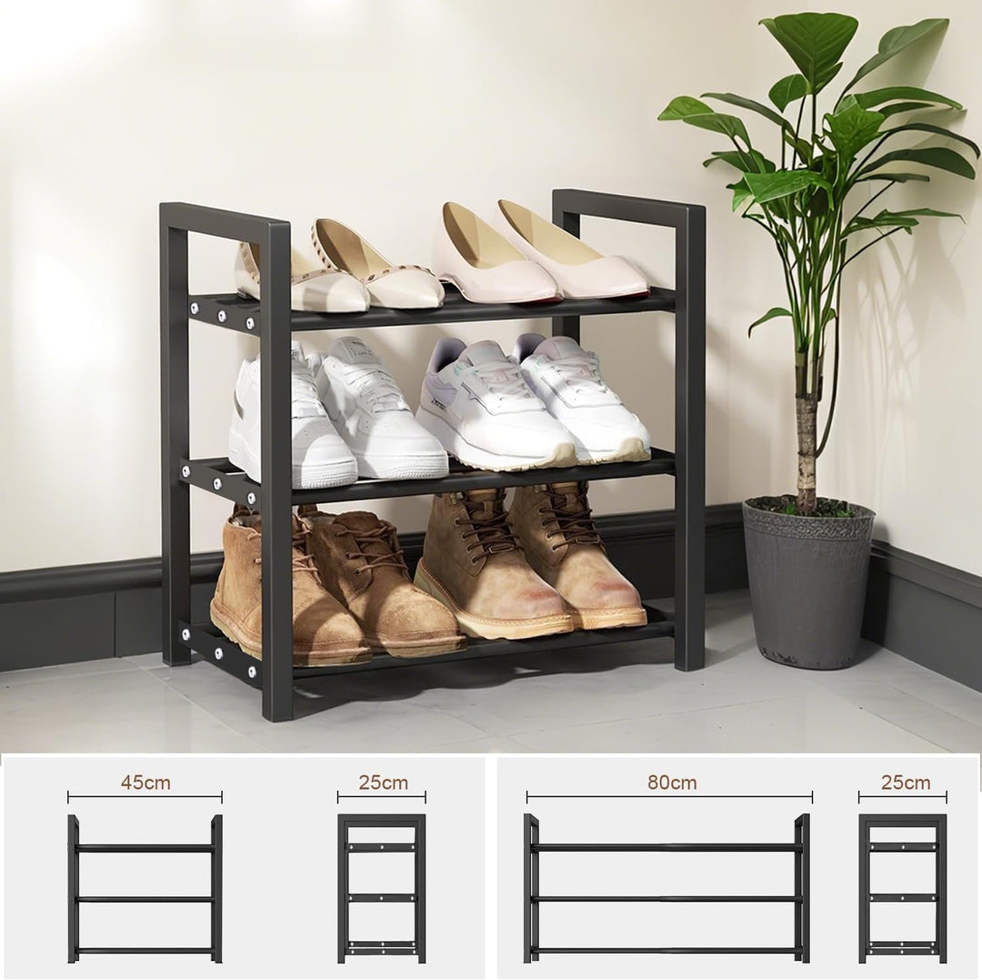 Erweiterbares Schuhregal, kleine Schuhaufbewahrung, schmale Schuhregale, Metall, schmales Schuhregal