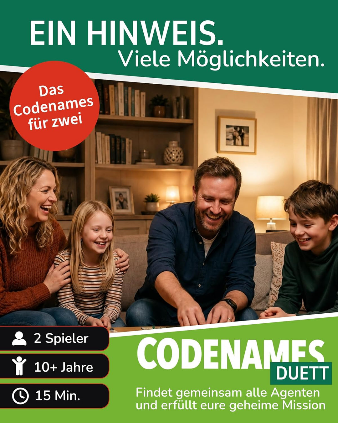 Czech Games Edition CGE Codenames Duett - Kommunikatives Partyspiel mit hohem Wiederspielwert - Spie
