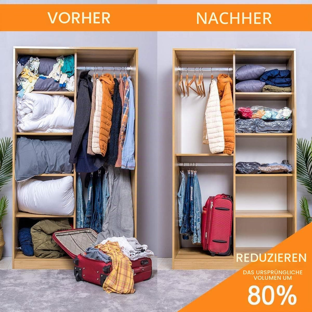 Vakuum-Aufbewahrungsbeutel mit elektrischer Pumpe, (5 Jumbo, 5 gross, 5 mittel, 5 klein, 4 aufrollba