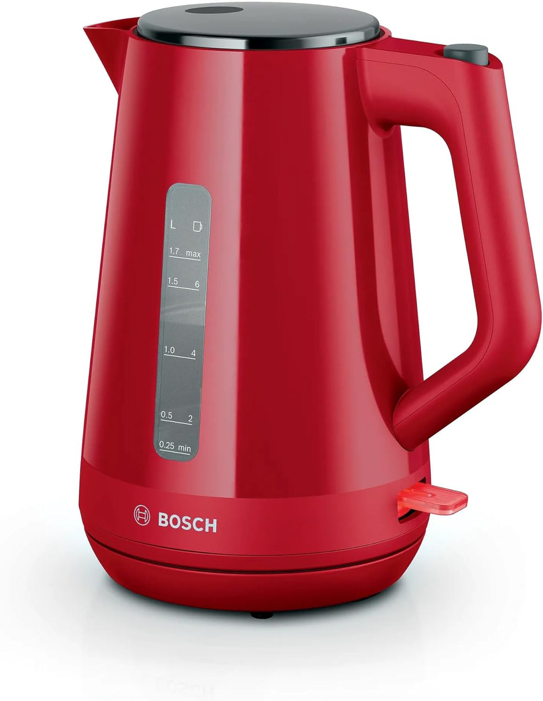 BOSCH Wasserkocher TWK1M124, Rot, Kunststoff, 2400 W, 1,7 l