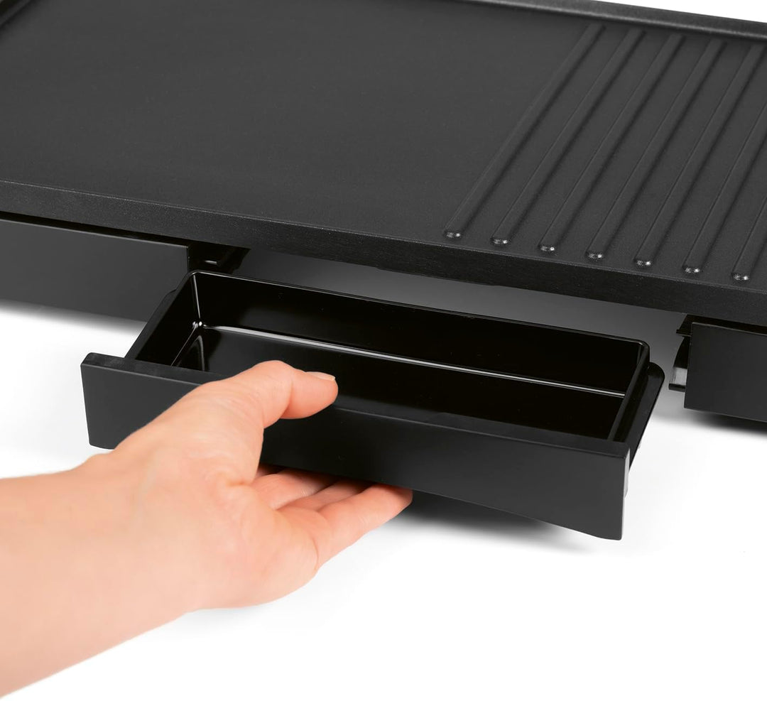 GOURMETmaxx elektrischer Tischgrill | Rauchfreier Elektrogrill 2200W | Grillplatte mit 2 Grillfläche