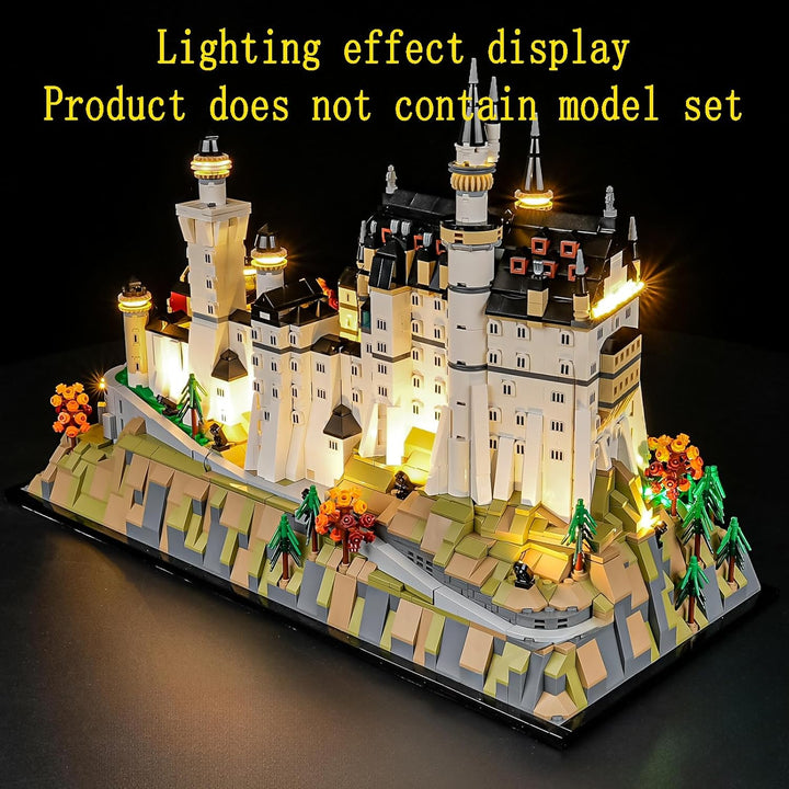 GEAMENT LED Licht-Set Kompatibel mit Lego Schloss Neuschwanstein Architecture 21063 Bausteine Modell
