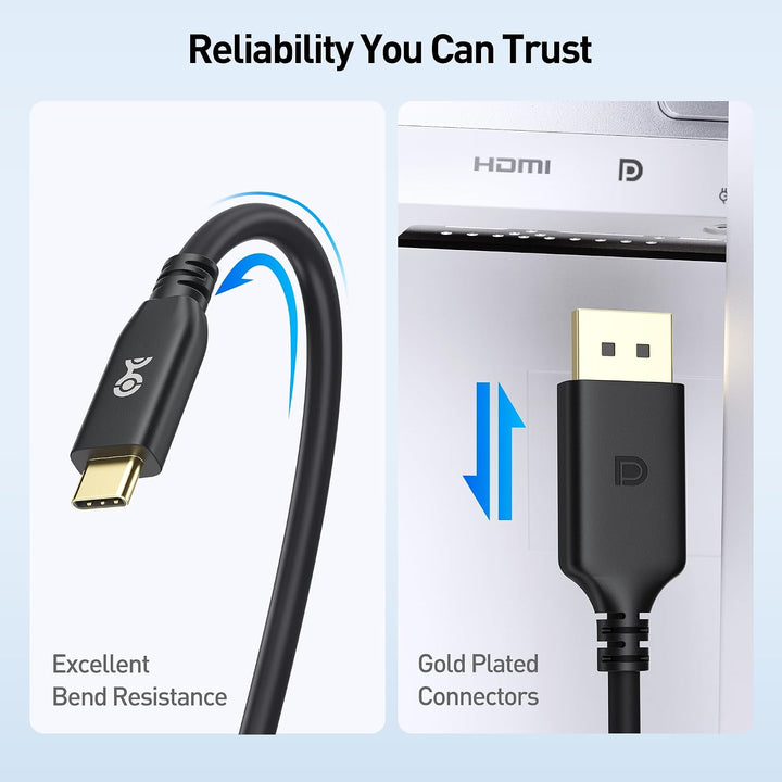 Cable Matters [VESA-zertifiziert] 40Gbps USB C DisplayPort 2.1 Kabel 2m, 2m