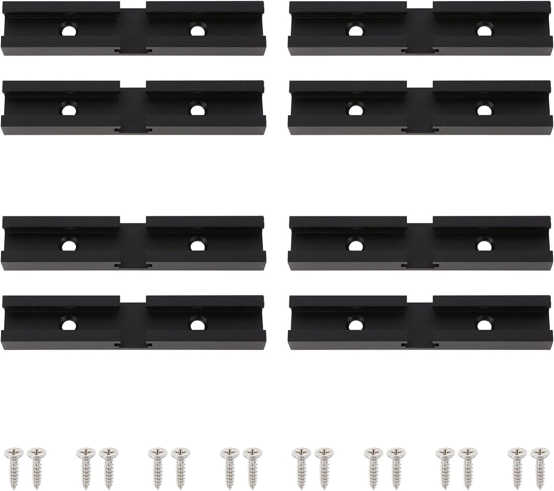 Iverntech 16 Stück Schwarz T-Schienen-Kreuzungs-Set, T-Track Kreuzschlitzteile Aluminium Eloxiert mi