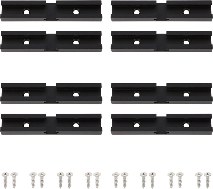 Iverntech 16 Stück Schwarz T-Schienen-Kreuzungs-Set, T-Track Kreuzschlitzteile Aluminium Eloxiert mi