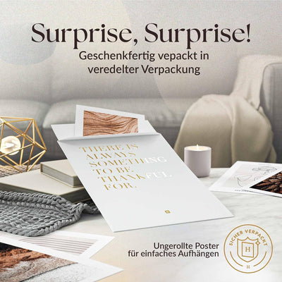 Heimlich® Premium Poster Set OHNE Bilderrahmen | 2 x DIN A3 & 4 x DIN A4 - ca. 30x42 & 21x30 | Stilv
