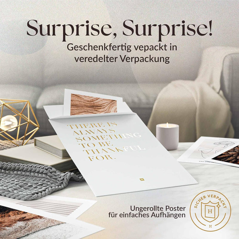 Heimlich® Premium Poster Set OHNE Bilderrahmen | 2 x DIN A3 & 4 x DIN A4 - ca. 30x42 & 21x30 | Stilv