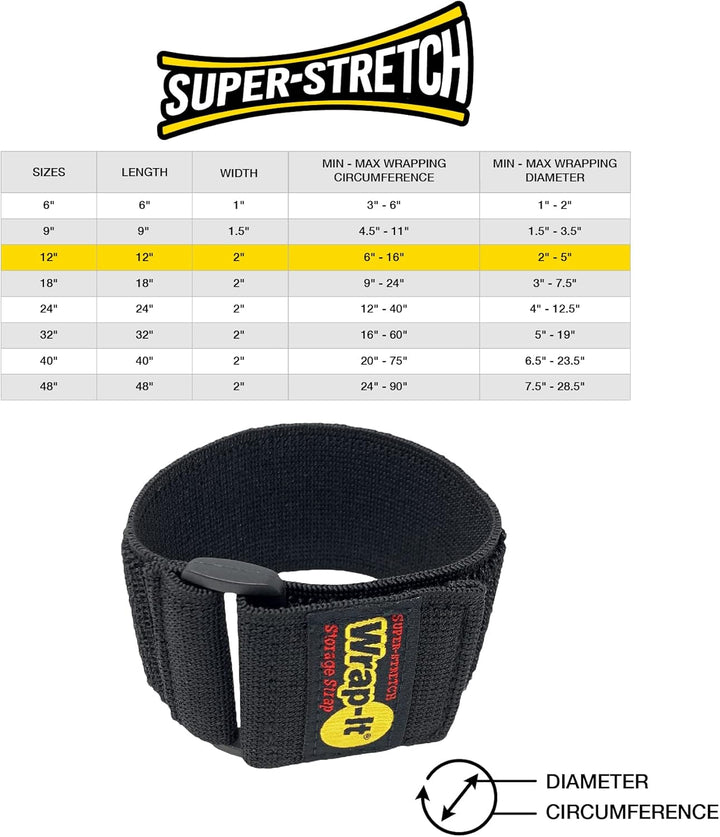 Super-Stretch Wrap-It Storage Straps – (8) 30,5 cm orange – elastische Klettverschlüsse – Verlängeru