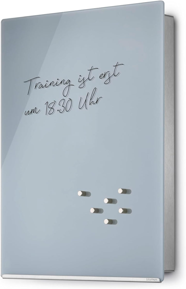 blomus -VELIO- Schlüsselkasten / Glasmagnettafel in trendigem Grau, hochwertige Verarbeitung, 14 Sch