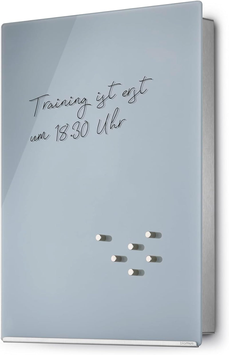 blomus -VELIO- Schlüsselkasten / Glasmagnettafel in trendigem Grau, hochwertige Verarbeitung, 14 Sch
