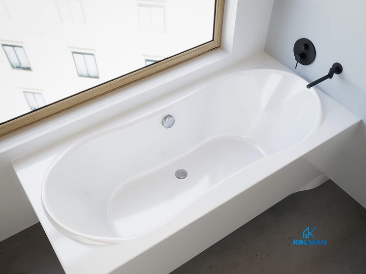 KOLMAN Badewanne LONG Rechteck 170x80 mit AcrylSchürze, Ablaufgarnitur und Füssen Komplettset 4in1 P