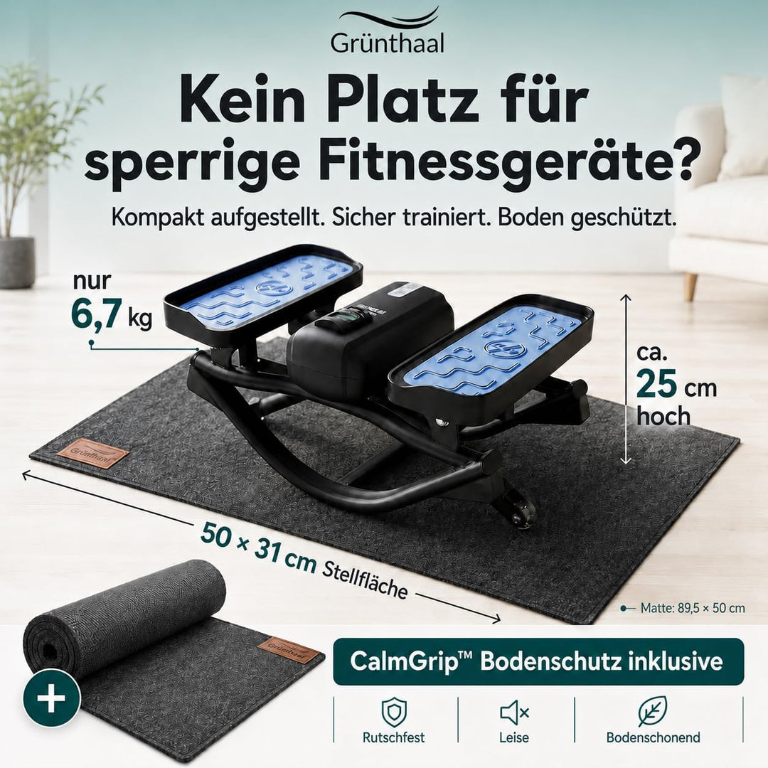 Mini Stepper Alternative - Rollslider - Fitnessgerät für zuhause - leise &amp; gelenkschonend kompakt mi