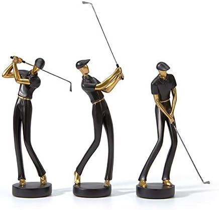 Amoy-Art Golfer Figuren Statue Modern Dekor Skulptur Wohnzimmer Kunst Golfspieler Arts Polyresin Sch