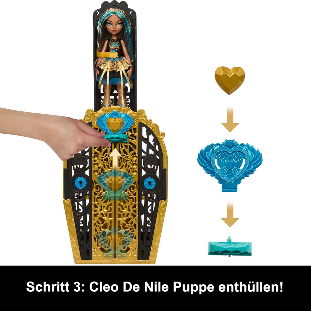 Monster High Skulltimate Secrets Puppen- und Accessoire-Set, Monster Mysteries Cleo De Nile mit Klei