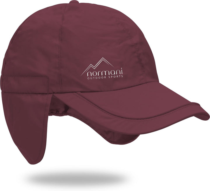normani Regenmütze Cap verstellbar mit Ohrenschutz 100% Wasserdicht (S-3XL) Bordeaux 57, Bordeaux 57
