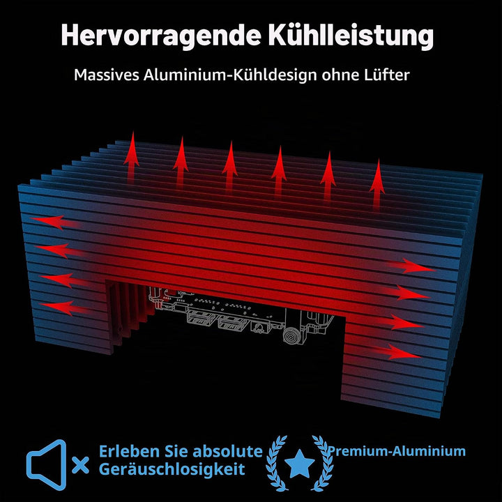 Akasa Turing WS, für Intel® NUC 12/13 Pro (Wall Street Canyon/Arena Canyon), Lüfterloses Gehäuse aus