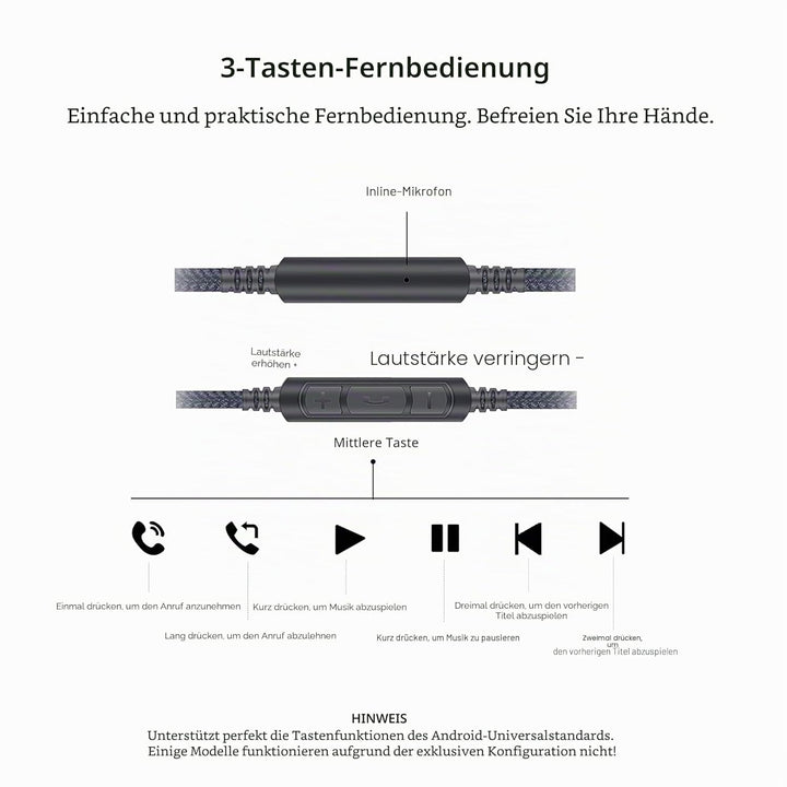 Audiokabel-Ersatz – kompatibel mit AKG N60 N60NC Y45BT Y50 Y50BT Y40 Y55 K845BT K840KL Kopfhörer und