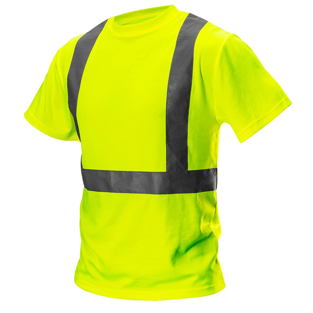 NEO TOOLS Profi Warnschutz T-Shirt Kurzarm Arbeitsshirt Arbeits warnshirt reflektierende Zonen Warns