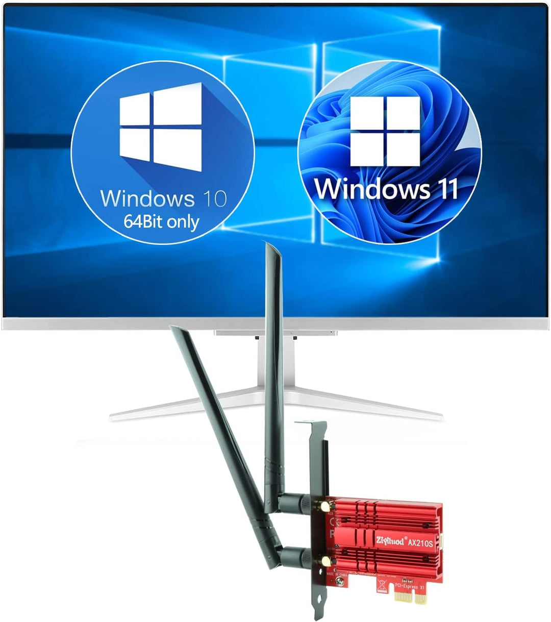 WLAN Karte, Intel AX210 Bluetooth5.3, Bis zu 5400Mbit/s Tri-Bands(6G/5G/2.4G) WLAN PCIe WiFi 6 Karte