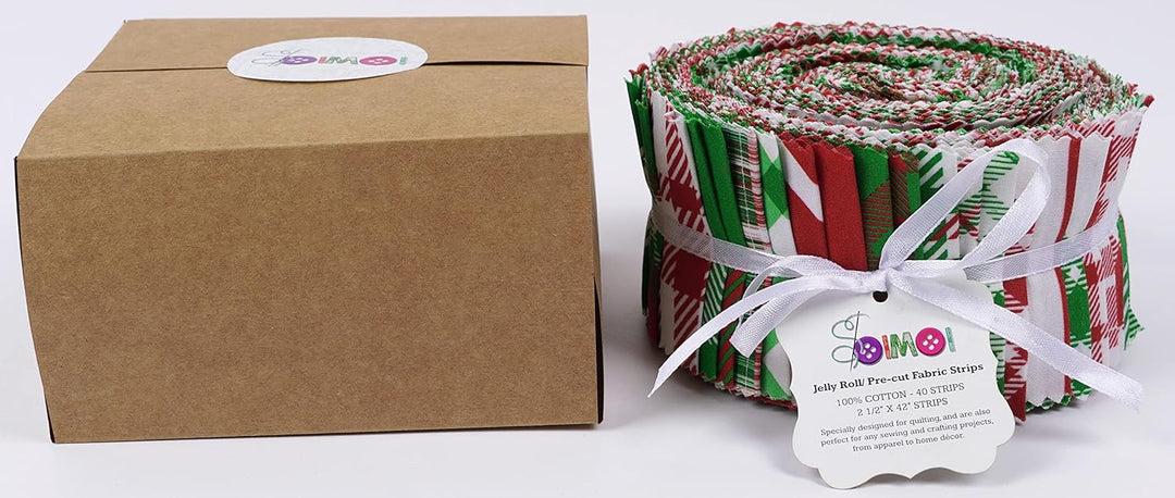 Soimoi 40 Stücke Weihnachtschecks Druck Baumwolle Vorausstehende Stoffe Für Quilting Craft Strips 2.