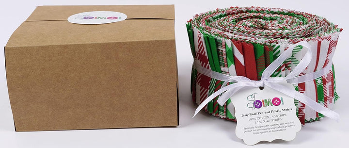 Soimoi 40 Stücke Weihnachtschecks Druck Baumwolle Vorausstehende Stoffe Für Quilting Craft Strips 2.