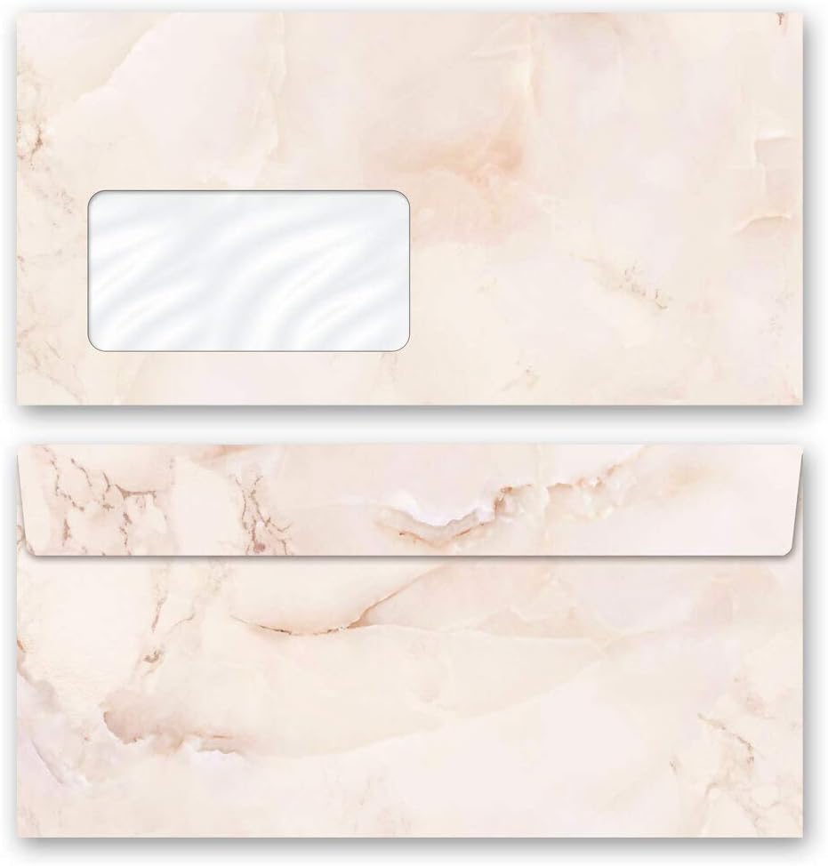 Briefpapier Sets Marmor & Struktur, MARMOR TERRACOTTA 100 Blatt Briefpapier + 100 passende Briefumsc