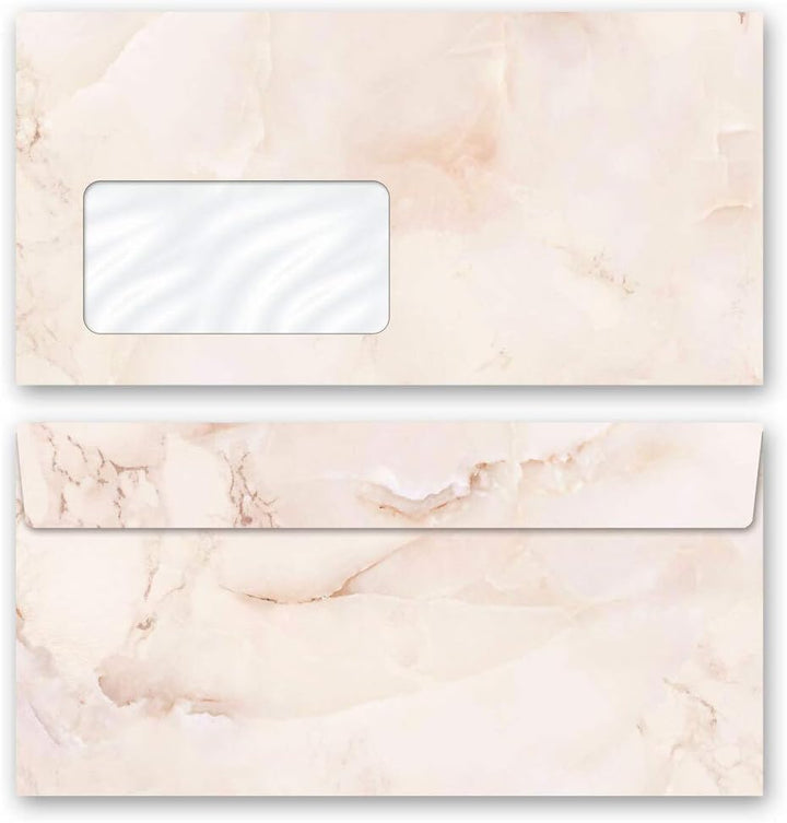 Briefpapier Sets Marmor & Struktur, MARMOR TERRACOTTA 100 Blatt Briefpapier + 100 passende Briefumsc