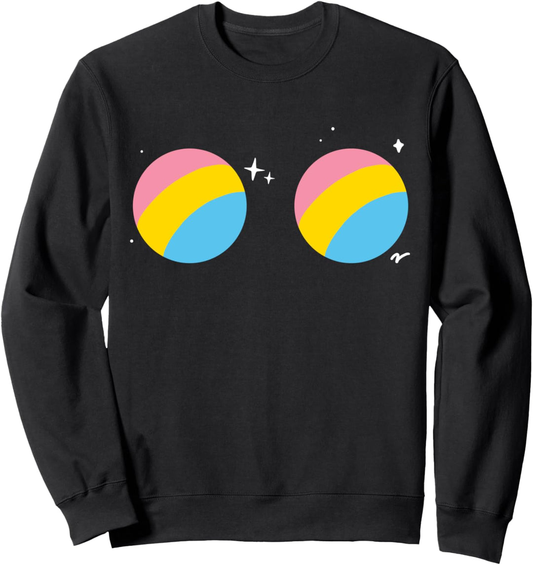 Pansexual Planet Boobs LGBTQ Pan Pride Flag Space Aesthetic Sweatshirt