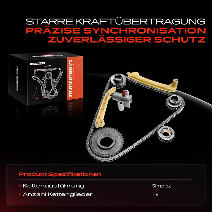 Frankberg Steuerkettensatz Kompatibel mit 9-3 YS3D 9-5 YS3E 900 II 90000 2.0L 2.3L 1989-2009 TC1036F