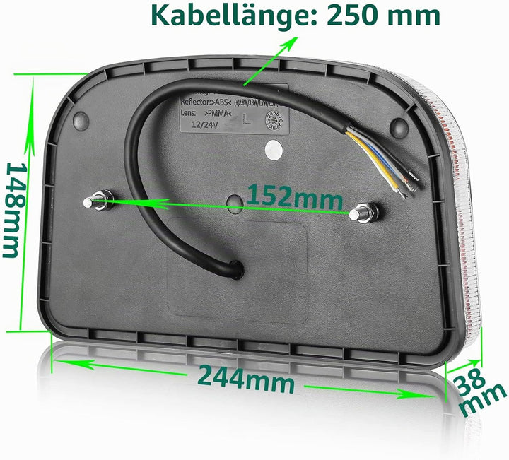 DARKGUARD Rückleuchten Satz für Anhänger Led 12/24V,7Funktion 2pcs Rücklicht Anhänger Set,mit E Prüf