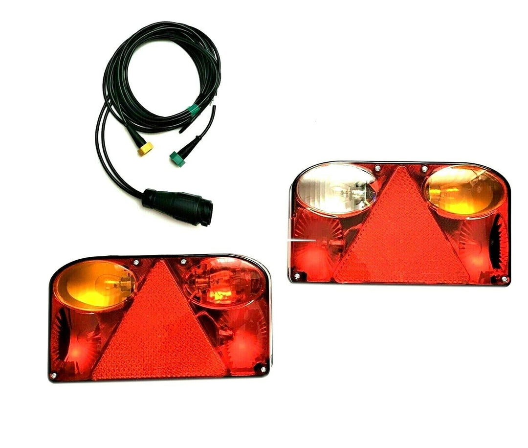 Ml MelTruck® 2x Rückleuchte Links Rechts Anhänger Bajonett 13 polig Kabelbaum 4m Glühbirnen