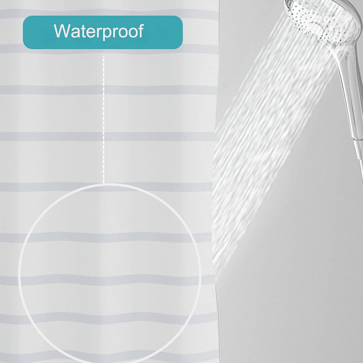 Gualiy Duschvorhang 180x200 Anti-Schimmel, Shower Curtains Weiss Streifen Wasserabweisend Badewanne