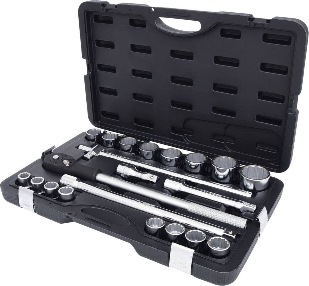 KS Tools 911.0722 3/4 Zoll 12-Kant Steckschlüssel Satz | inklusive Umschaltknarre, 24-Zahn | matt sa