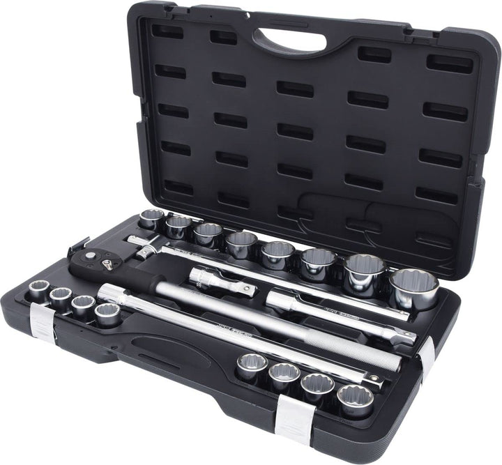 KS Tools 911.0722 3/4 Zoll 12-Kant Steckschlüssel Satz | inklusive Umschaltknarre, 24-Zahn | matt sa