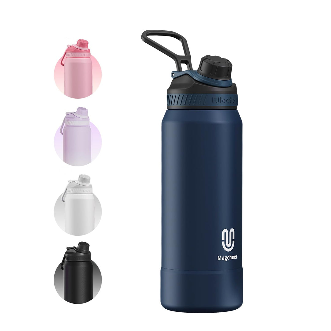 magcheer Isolierte Edelstahl Trinkflasche 1L mit Griff | BPA-Frei &amp; Auslaufsichere Isolierte Thermos