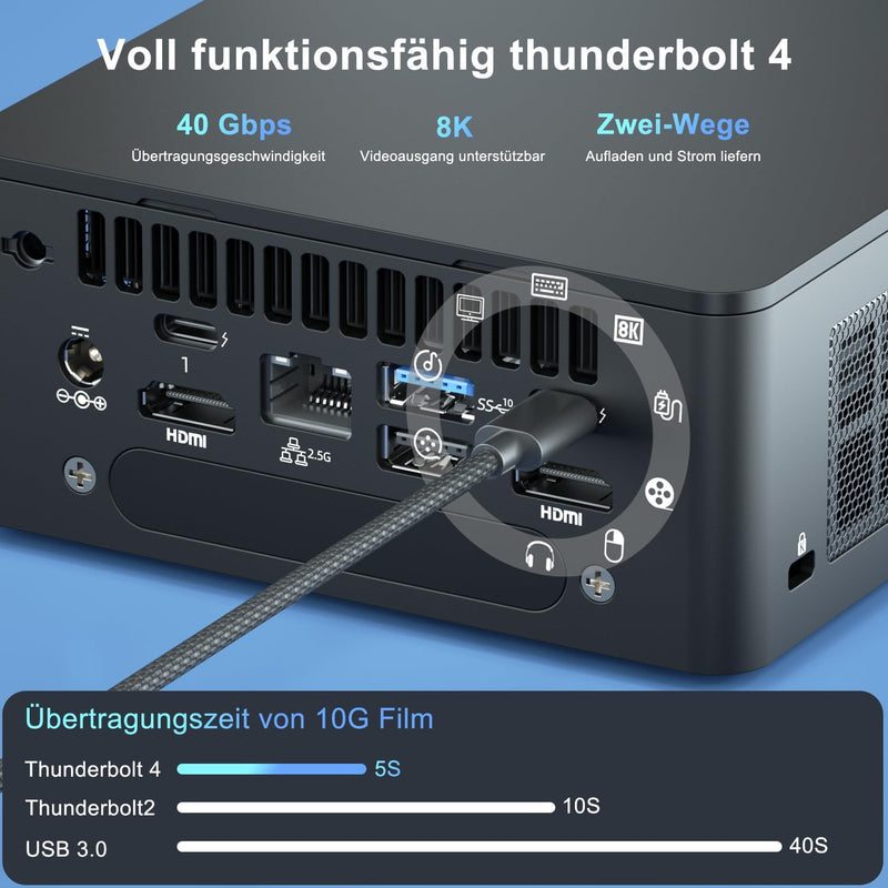 Intel NUC 12 Pro Mini PC Core i7-1260P|12 Kerne 16 Threads Mini Desktop Computer Iris Xe Grafik|16GB