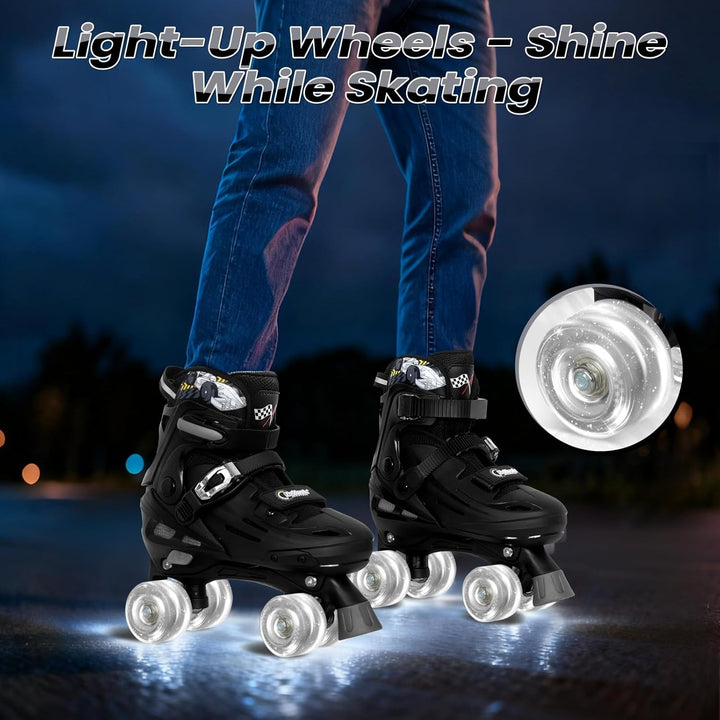 Nattork Rollschuhe Kinder, Verstellbare Rollschuhe für Kinder Jungen Mädchen, 4 Grössen Verstellbar