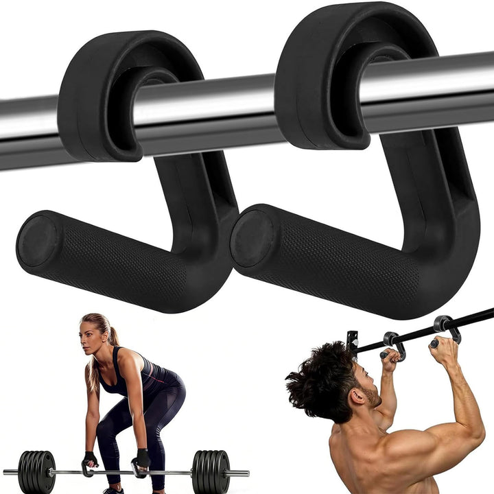 Double D Fitness Griffe, 2 Stück 90-Grad-Haken Klimmzug Griffe, Griffe für Fitnessbänder, Pull Up Gr