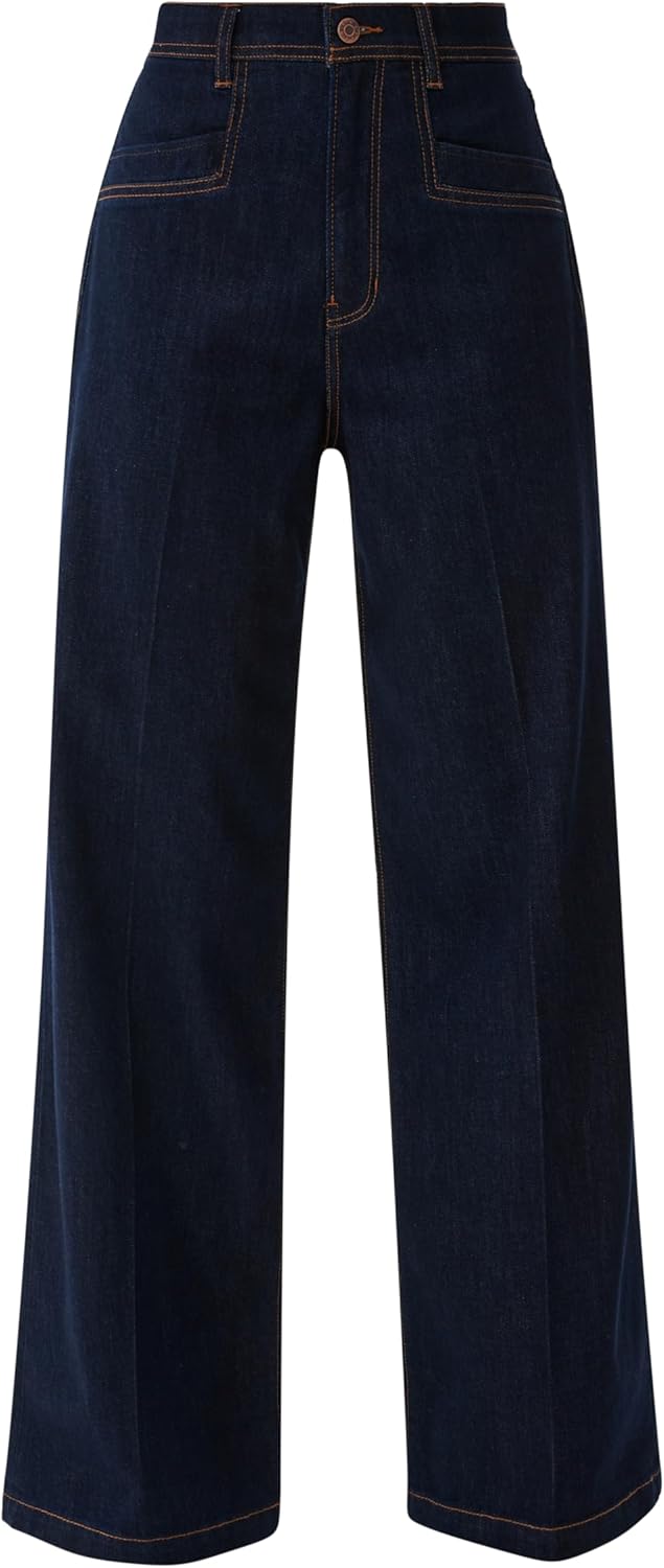 s.Oliver Damen Jeans, Jeans Betsy Wide Leg, Dark Blue Denim, 34W / 34L EU