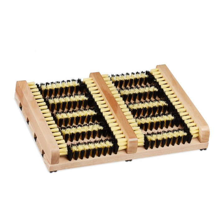 Relaxdays Outdoor Schuhabstreifer, rutschfester Boden, kräftige Borsten, Fussabtreter Aussenbereich,