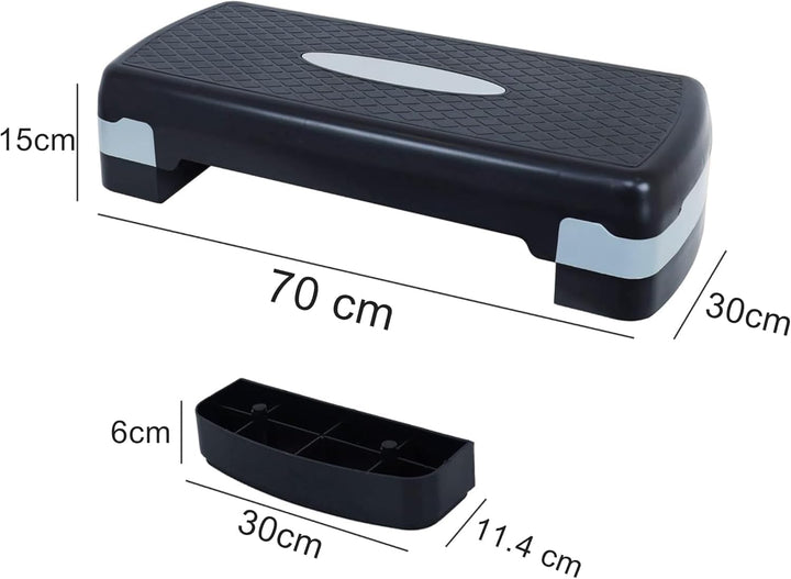 Steppbrett Fitness Aerobic Stepper Höhenverstellbar Step Bench Mit Stufen. Rutschfestes Trainingsger