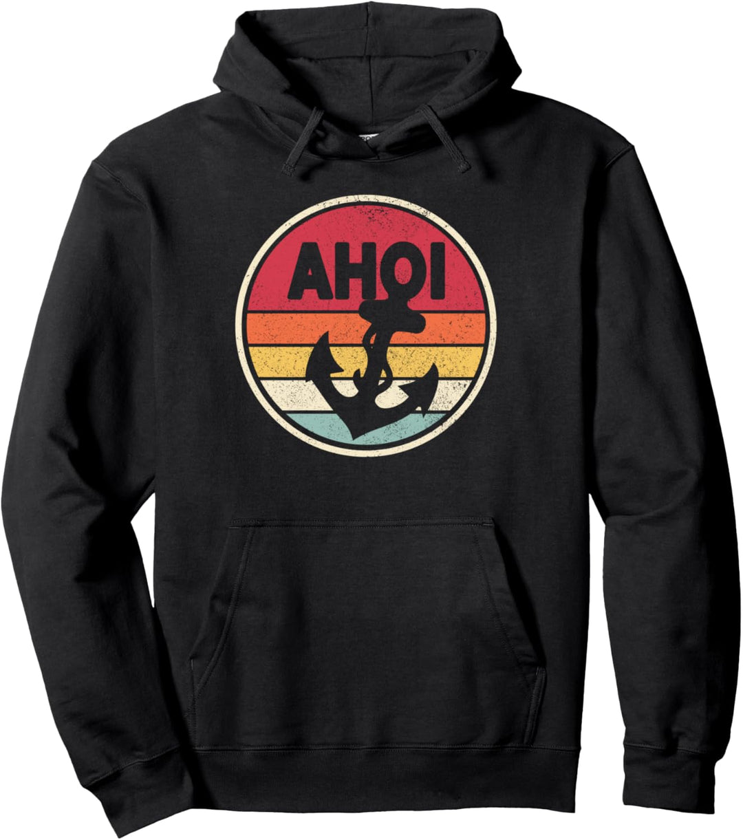 Ahoi Anker Platt Ostsee Ostfriese Nordsee Vintage Pullover Hoodie
