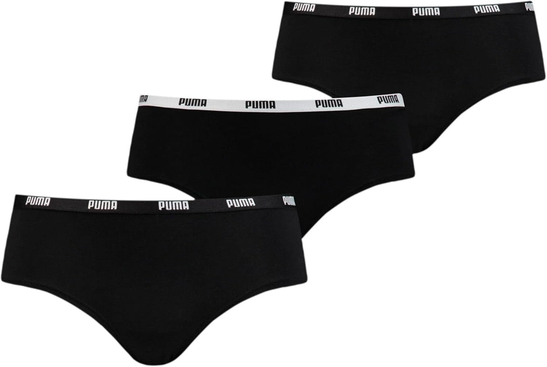Puma Damen Hipster Unterwäsche (3er Pack) XL Schwarz, XL Schwarz