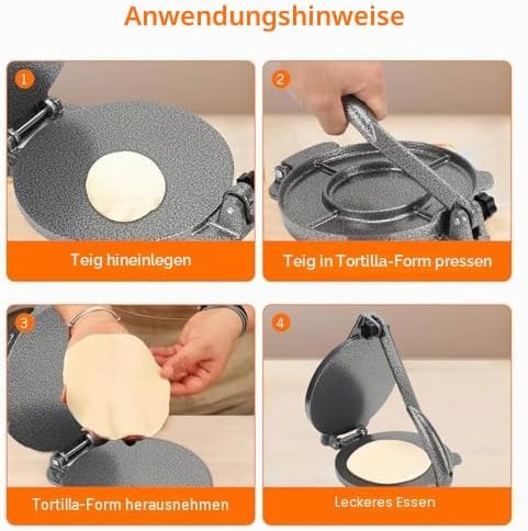Tortilla-Presse, Aluminiumlegierung, Tortilla-Maker, Manuell, Einfaches Entformen, Mais-Tortilla-Pre