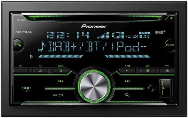 Pioneer FH-X840DAB Doppel-DIN Autoradio Bluetooth-Freisprecheinrichtung, DAB+ Tuner Single, Single