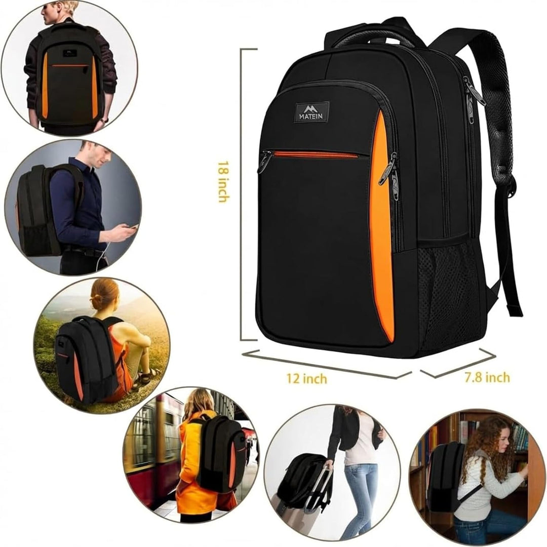 MATEIN Business Laptop Rucksack 15,6 Zoll Reise Laptoptasche mit USB Ladeanschluss Wasserabweisend D