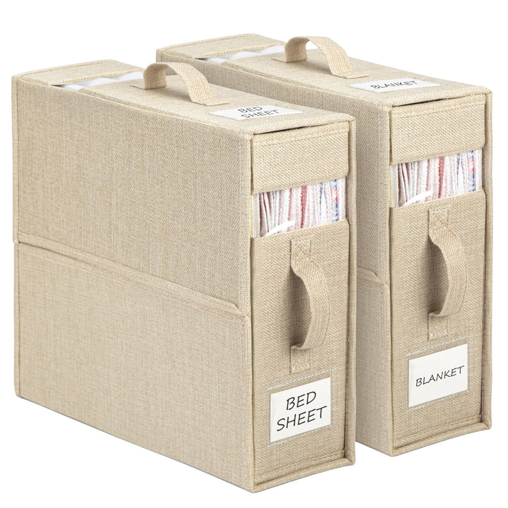 Aufbewahrungstasche für Bettlaken, 2 Stück Faltbare Bettwäsche Organizer, Praktische Lagerung von Be